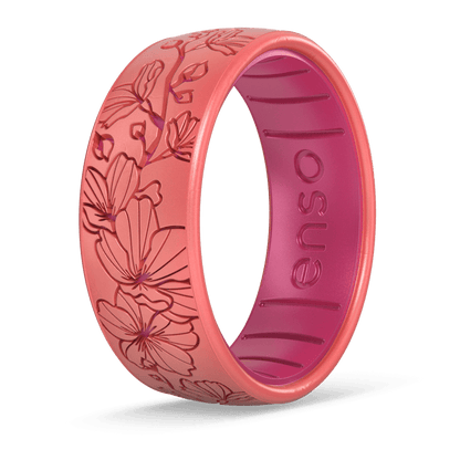 Etched Silicone Ring - Cherry Blossoms