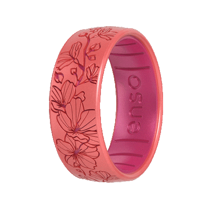 Etched Silicone Ring - Cherry Blossoms