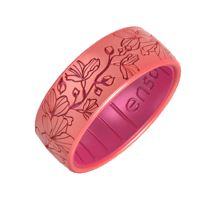 Etched Silicone Ring - Cherry Blossoms