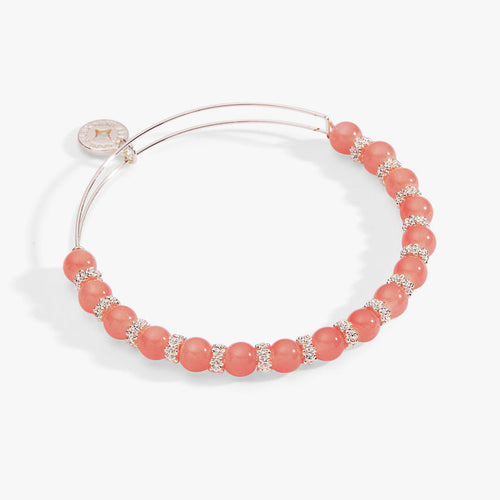 Cherry Quartz Beaded Charm Bangle