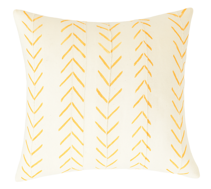 Chevron Print Mudcloth Pillow Cover in Orange