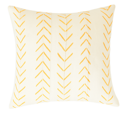 Chevron Print Mudcloth Pillow Cover in Orange