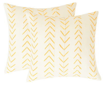 Chevron Print Mudcloth Pillow Cover in Orange