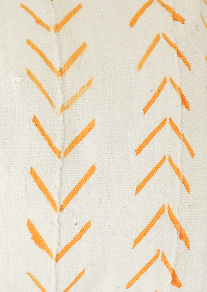Chevron Print Mudcloth Pillow Cover in Orange