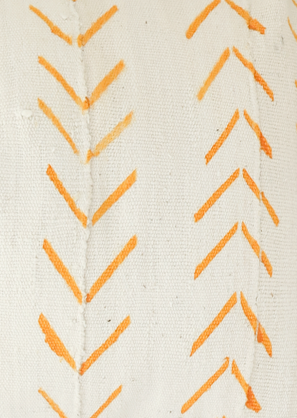 Chevron Print Mudcloth Pillow Cover in Orange