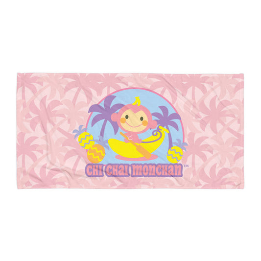 Chi Chai Monchan Pink Palms Beach Towel Home Goods Printful Default Title