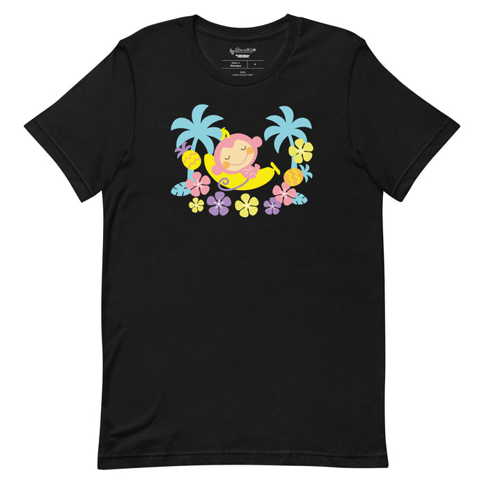 Chi Chai Monchan Tropical Paradise Tee Apparel Printful Black XS