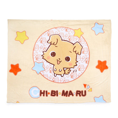 Chibimaru Cheerful Pup Throw Blanket Home Goods Printful