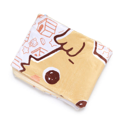 Chibimaru Cheerful Pup Throw Blanket Home Goods Printful