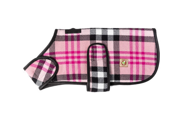 Chilly Dog Dog Blanket Coat Pink Plaid - Dog.Dog.Cat.