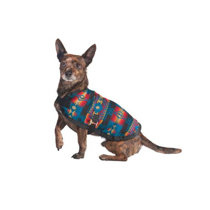 Chilly Dog Dog Blanket Coat Turquoise Southwest - Dog.Dog.Cat.