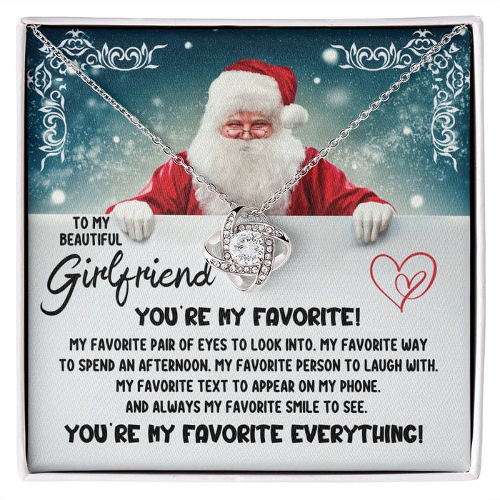 Christmas Gift For Girlfriend, The Love Knot Necklace: You're My Favorite!