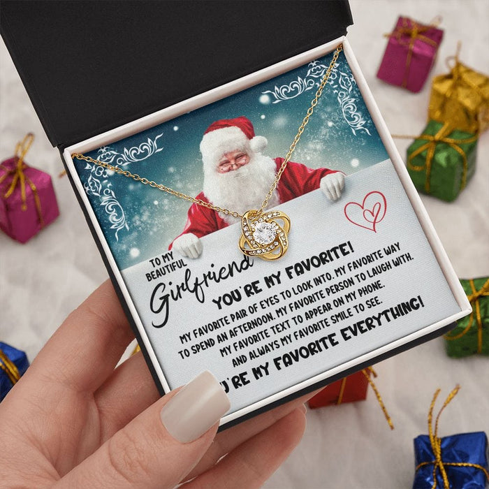 Christmas Gift For Girlfriend, The Love Knot Necklace: You're My Favorite!