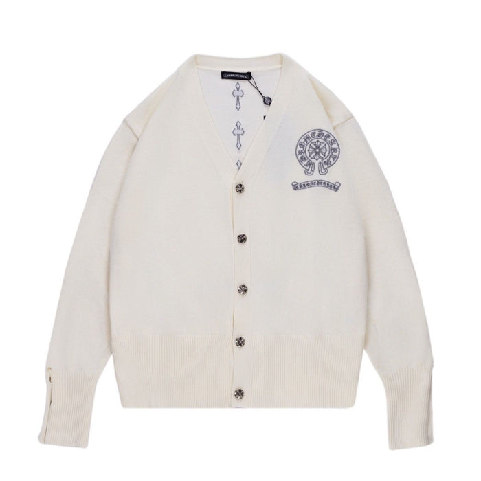 Chrome Hearts Multiple Cross Logo Cardigan Beige – hoodie front view