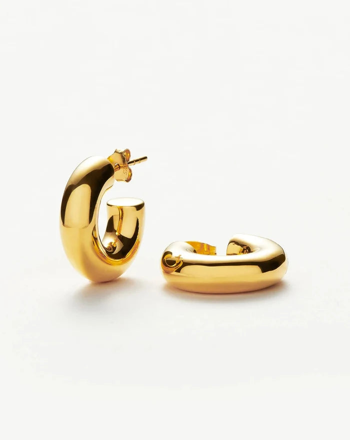 Medium Chubby Hoop Earrings | 18ct Gold Plated Earrings Missoma