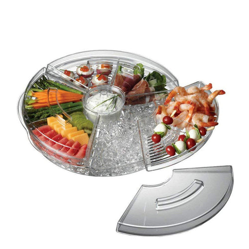 Circleware Acrylic 9 Section Serving Tray - Clear