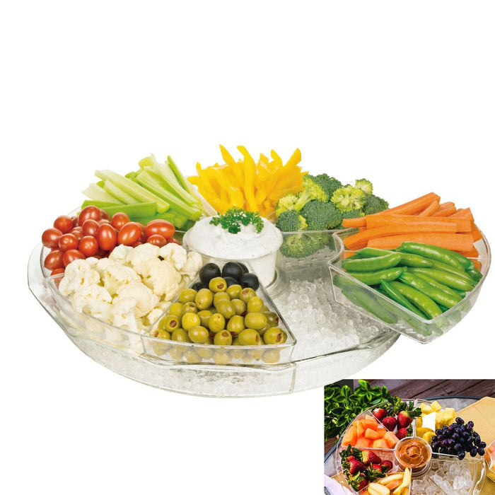 Circleware Acrylic 9 Section Serving Tray - Clear
