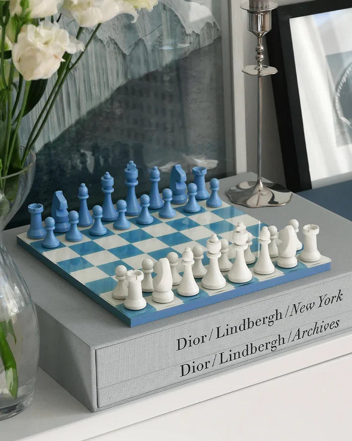 CLASSIC- CHESS, DUSTY BLUE