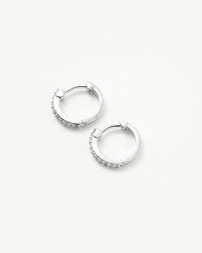Classic Pave Huggies | Sterling Silver/Cubic Zirconia Earrings Missoma