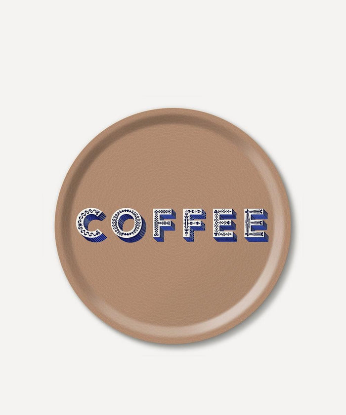 COFFEE BROWN ROUND TRAY