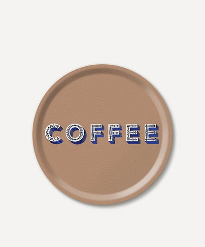 COFFEE BROWN ROUND TRAY