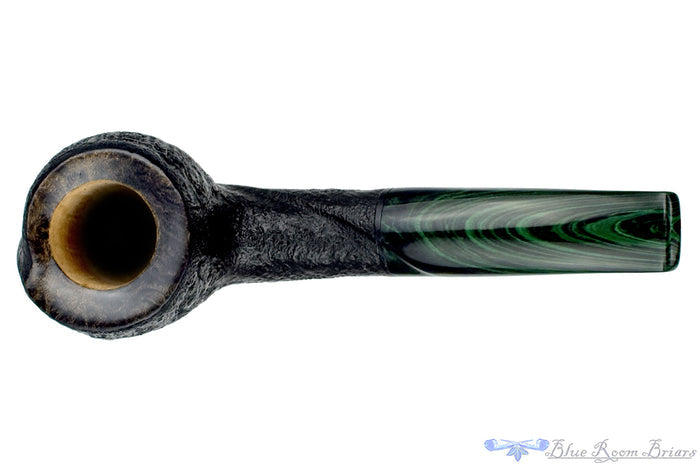 Blue Room Briars is proud to present this Colin Rigsby Pipe 1/4 Bent Black Blast Twisted Apple with Brindle