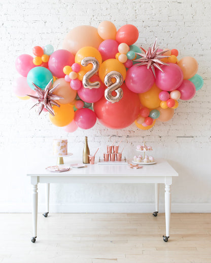 Colorful Bloom - Number Backdrop Balloon Garland Install Piece