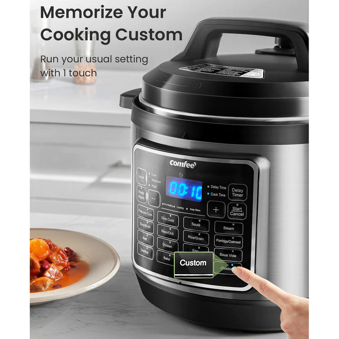 COMFEE CPC80D7ASB 8 Qt Electric Pressure Cooker - Blemished package with full warranty