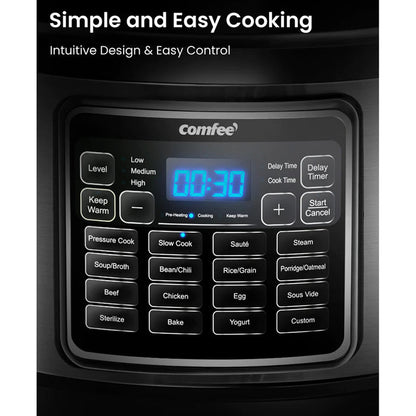 COMFEE CPC80D7ASB 8 Qt Electric Pressure Cooker - Blemished package with full warranty
