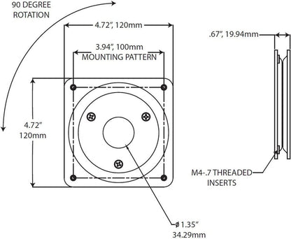 Compulocks VESA 100mm Rotating Plate Black