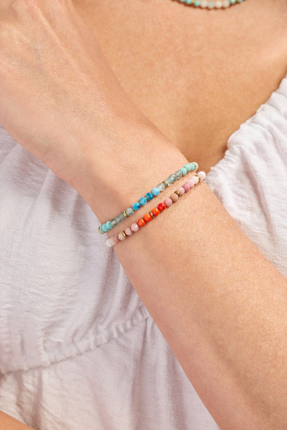Coral Ombre Semi-Precious Beaded Bracelet