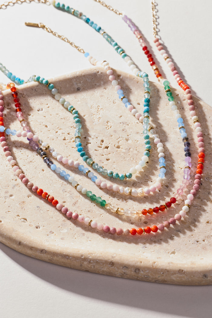 Coral Ombre Semi-Precious Beaded Necklace