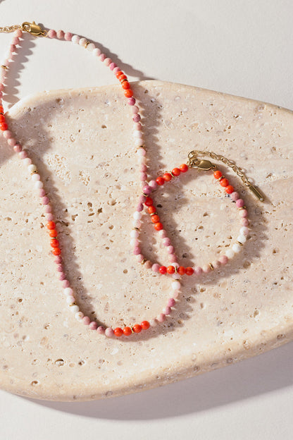 Coral Ombre Semi-Precious Beaded Necklace