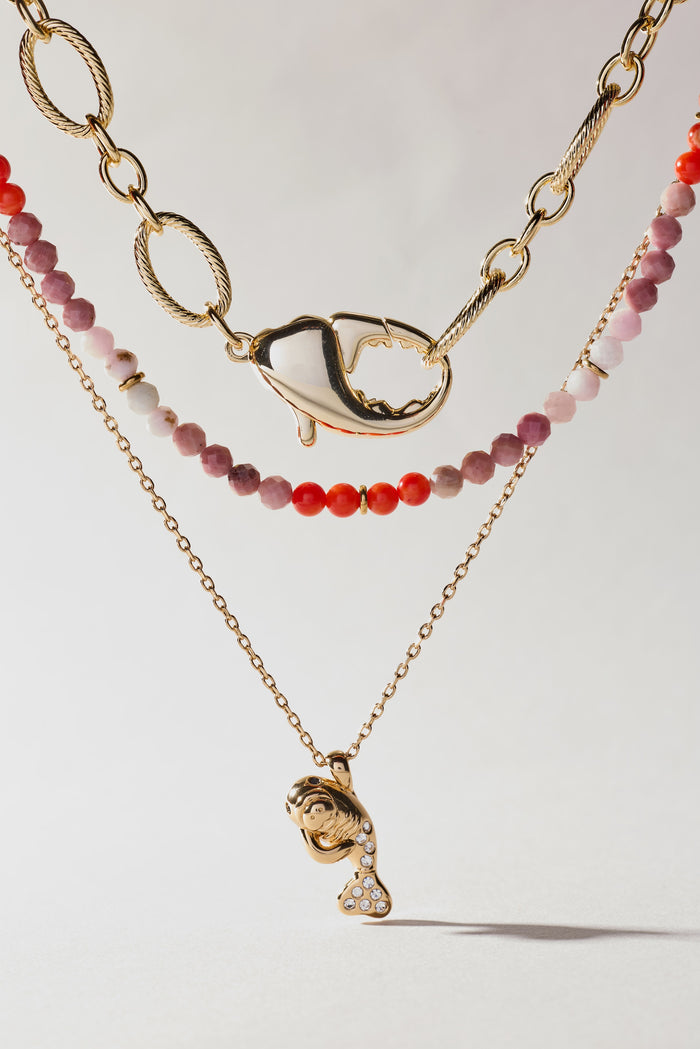 Coral Ombre Semi-Precious Beaded Necklace