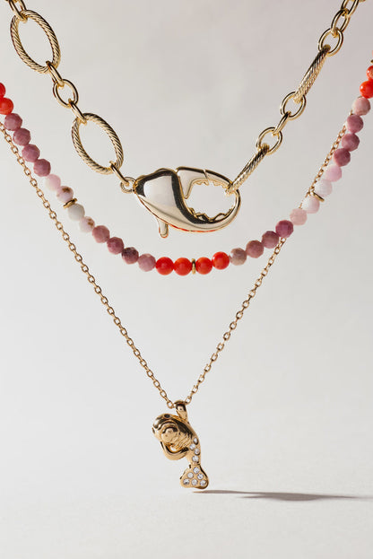 Coral Ombre Semi-Precious Beaded Necklace