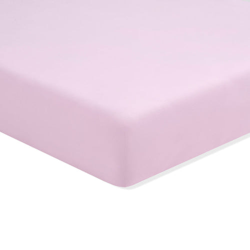 Solid light purple fitted sheet on a white background