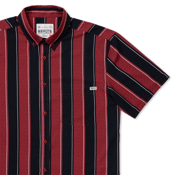 RSVLTS XS RSVLTS Short Sleeve Shirt Club Collection  "Red Stripes"_ KUNUFLEX Short Sleeve Shirt Club Collection  "Red Stripes"_ KUNUFLEX Short Sleeve Shirt