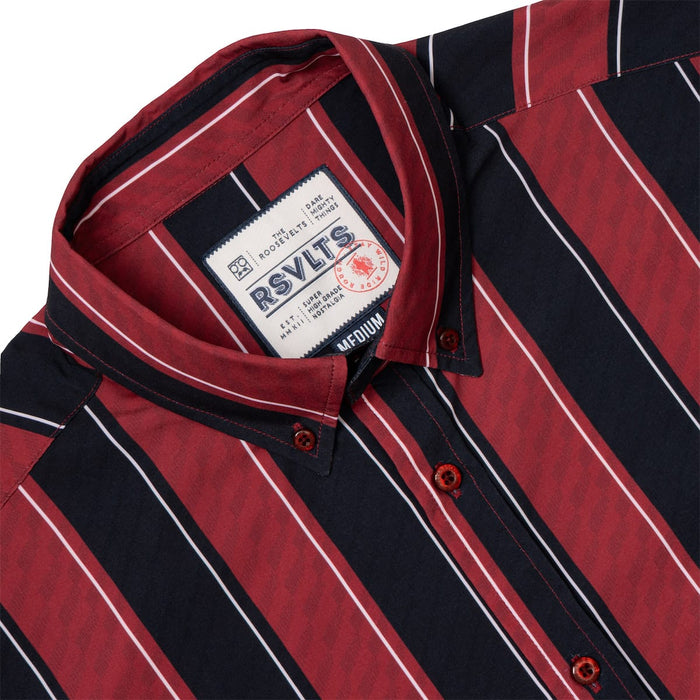 RSVLTS RSVLTS Short Sleeve Shirt Club Collection  "Red Stripes"_ KUNUFLEX Short Sleeve Shirt Club Collection  "Red Stripes"_ KUNUFLEX Short Sleeve Shirt