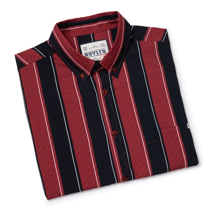 RSVLTS RSVLTS Short Sleeve Shirt Club Collection  "Red Stripes"_ KUNUFLEX Short Sleeve Shirt Club Collection  "Red Stripes"_ KUNUFLEX Short Sleeve Shirt