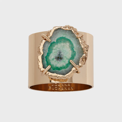 CRYSTAL QUARTZ NAPKIN RINGS, SEAFOAM SET OF 2