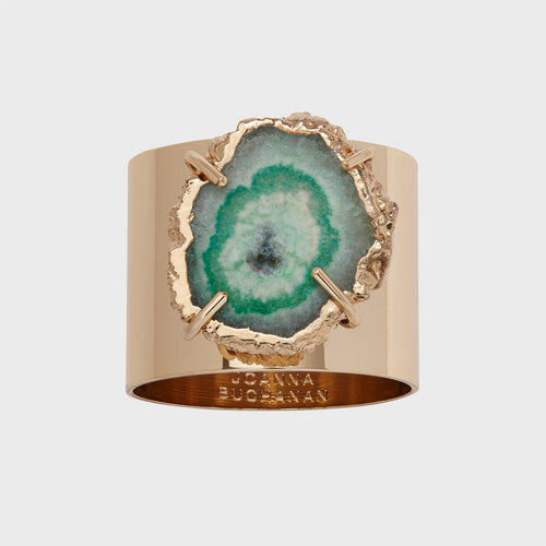 CRYSTAL QUARTZ NAPKIN RINGS, SEAFOAM SET OF 2