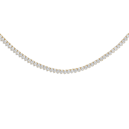Crystal Tennis Necklace - 14k gold filled CZ tennis necklace with bold 4mm crystals in 3-prong setting