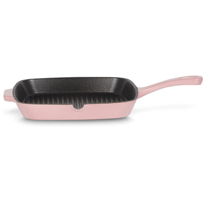 CUISINART CI30-23HRPKC Cast Iron Square Grill Pan in Rosy Pink