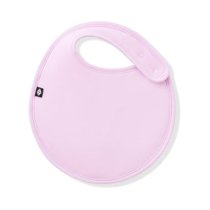 Purple baby bib on a white background
