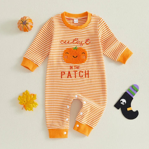 CUTEST PUMPKIN IN THE PATCH Striped Jumpsuit