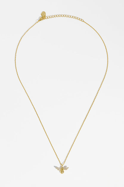 CZ Bee Charm Pendant Necklace