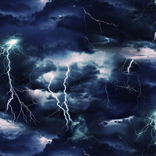Dark Blue Lightning Fabric, Elizabeth Studio
