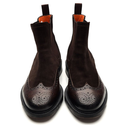 Dark Brown Suede / Leather Chelsea Boots UK 7