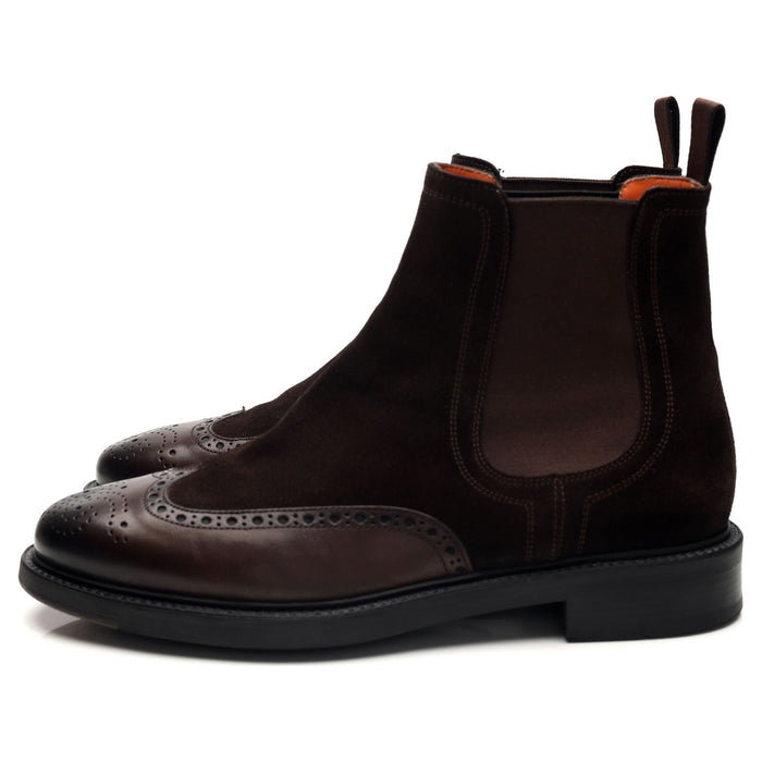 Dark Brown Suede / Leather Chelsea Boots UK 7