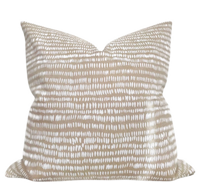 Dashes Pillow Cover in White & Natural